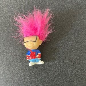 Colorful Troll Doll with Pink Hair 1990 vintage